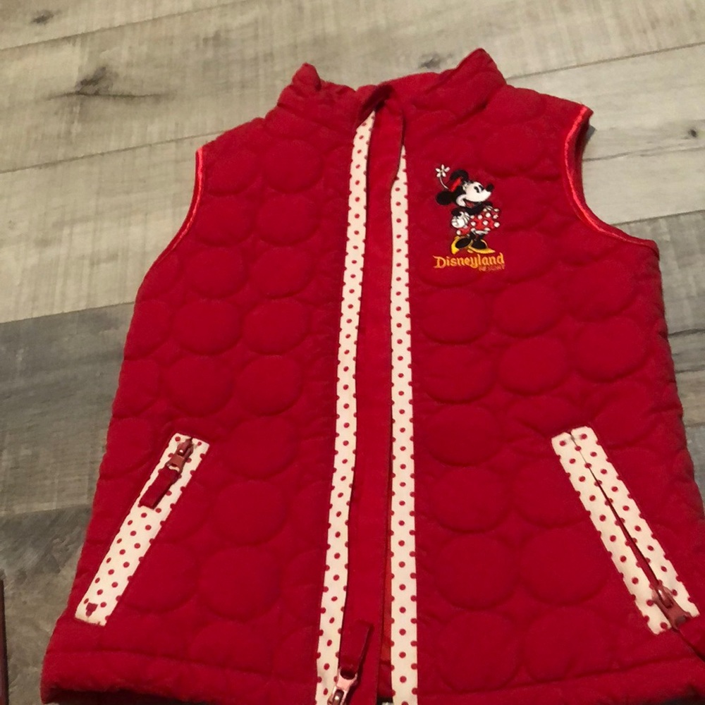Disneyland resort quilted Minnie Mouse zipper vest kids size medium